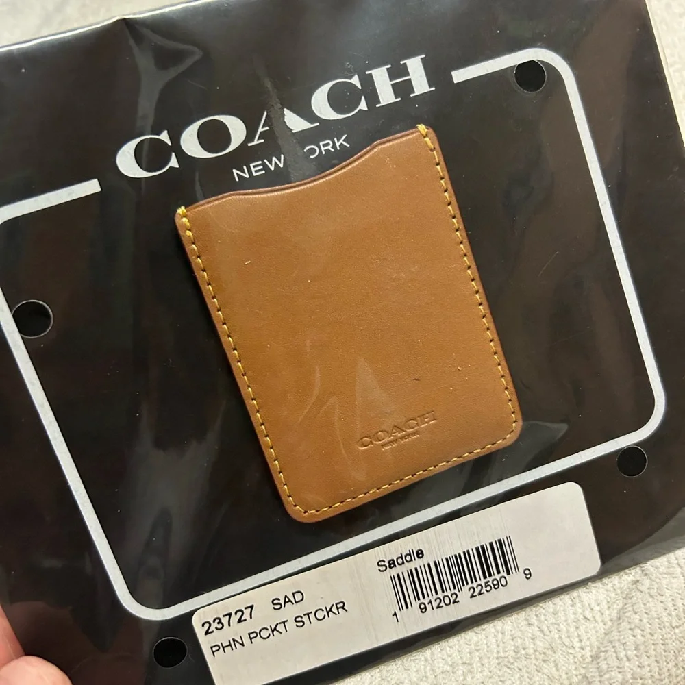 Coach Tan Leather Phone Case Accessory